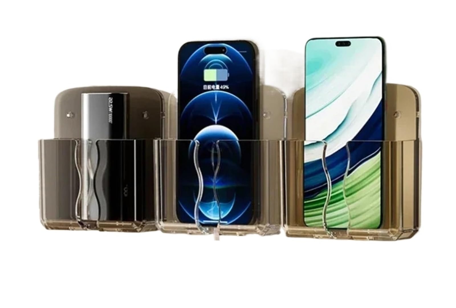 Soporte de pared para control remoto, 12 unidades, soporte de pared universal para teléfono celular, organizador de caja de carga para teléfono celular, soporte colgante para control remoto