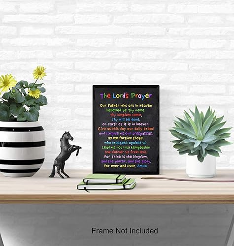 Miniatura 5 de Lords Prayer Wall Decor - Religious Decor - Christian Scripture Wall Art - Catholic Gifts for Bible Study, Church, Sunday School, Boys Room, Boys
