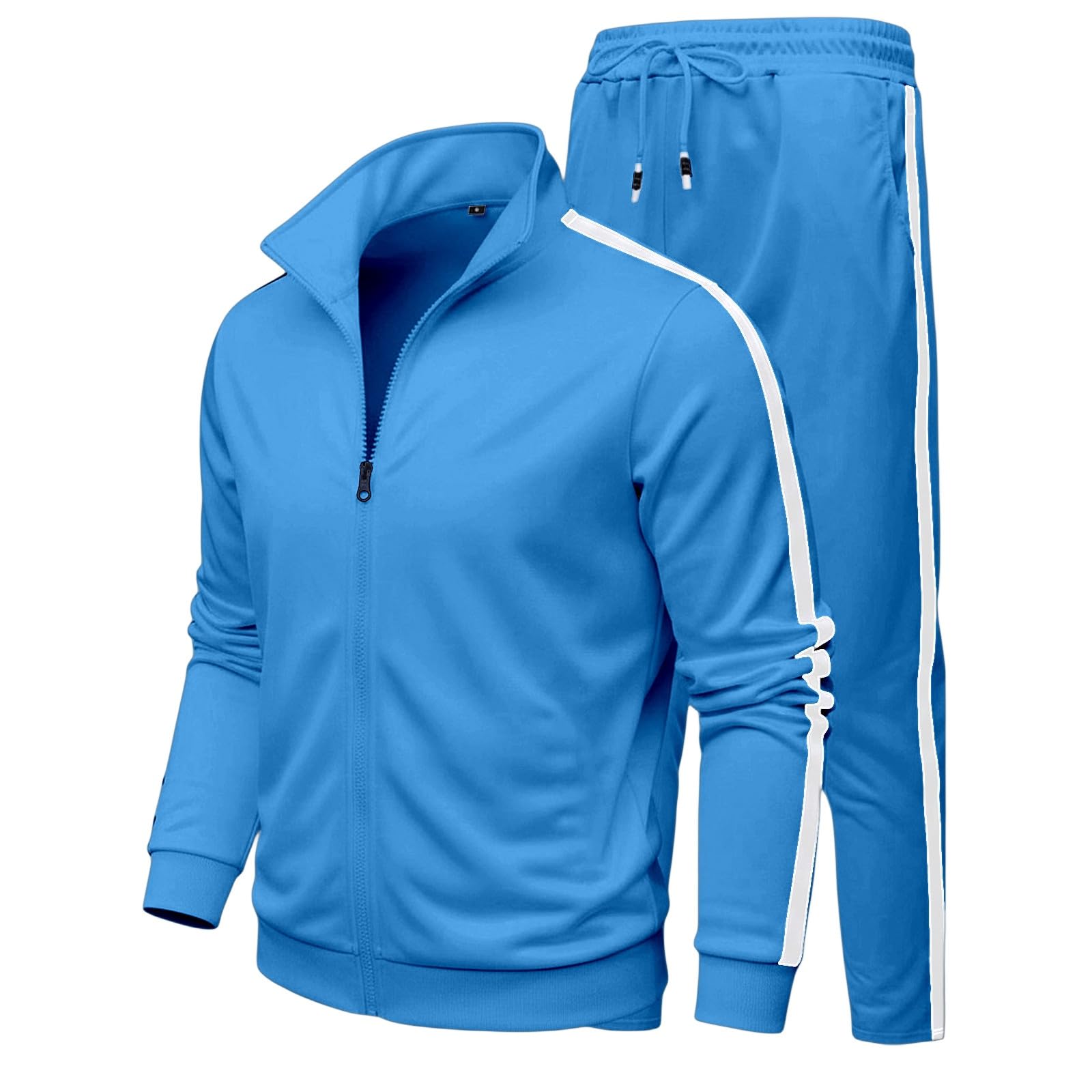 Générique 2-częściowy zestaw męski bawełniany dres dresowy do biegania na co dzień bluza ze sznurkiem spodnie sportowe optymalny komfort w domu wypoczynek A121