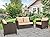 U-MAX 3 Pieces Outdoor Wicker Sectional Sofa Set, All Weather Rattan Garden Patio Furniture Conversation Couch Set with Single Sofa Chairs and Love Seat, Brown