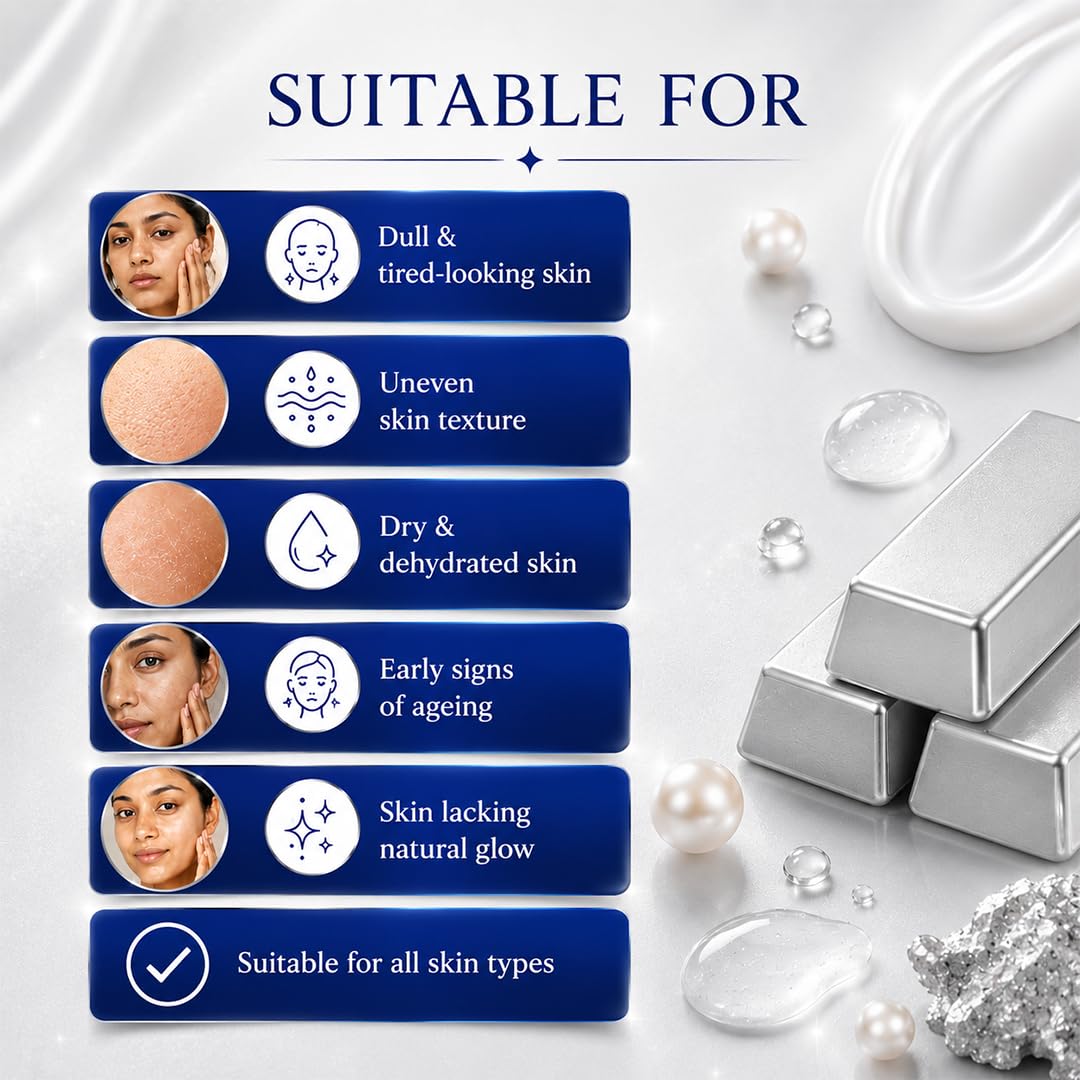 Vedic Line Silver Facial Kit, Reduce Dead Cells, Impurities & Blackhead with Goodness of Silk Proteins ,Aloe Vera for Glowing Skin, 600ml 1