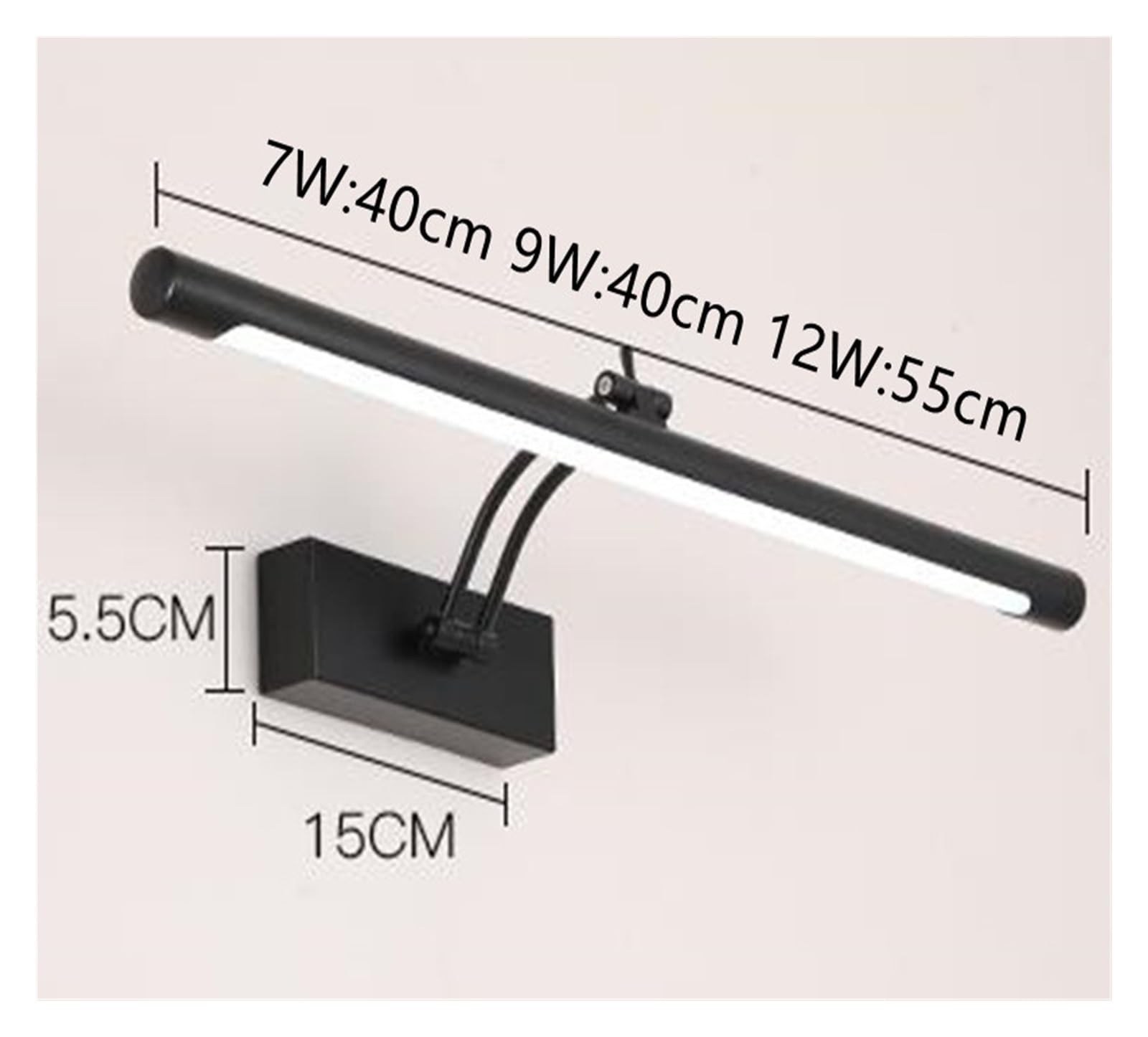 7W/9W/12W LED Bagno Luce Camera da letto Vanity Specchio Lampada Studio Immagine Spot Illuminazione Acciaio inossidabile Illuminazione Stabile(Cool White 6000K,12W)