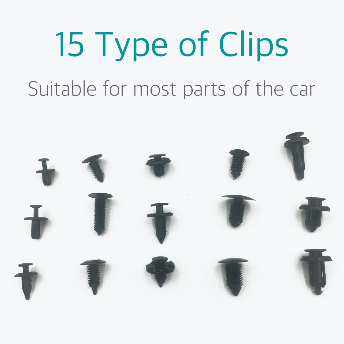 Lantee Car Clips - 300 Push-Type Auto Retainer Fasteners Set for Honda, Acura, Isuzu, Nissan, GM, Ford, Chrysler, Mitsubishi