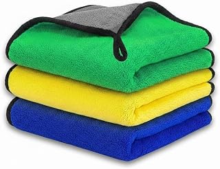 Devabapa Premium 600 GSM Microfiber Cleaning Cloths (3 Pack) - Ultra Absorbent Dual-Sided Towels - Scratch-Free Microfiber... Price In India