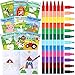 24 Pcs Farm Animals Coloring Books for Kids Bulk with 24 Stacking Crayons Barnyard Birthday Activity Books Farm Theme Coloring Books Classroom Gifts for Kids Birthday Party Supplies Favors