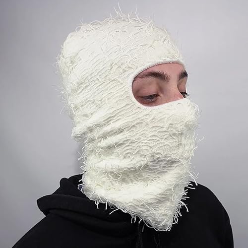 Miniatura 3 de XYIYI Pasamontañas de esquí envejecido, máscara facial de punto de cara completa, pasamontañas de invierno, resistente al viento, calentador