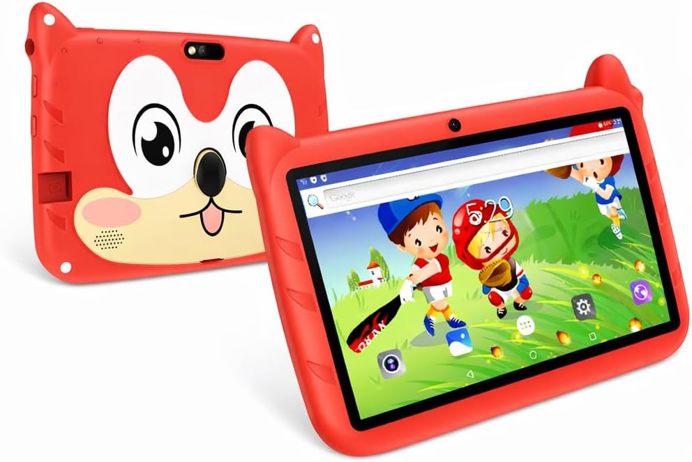 7 Inch Kids Tablet Android 13, WiFi Tablet for Children, 4GB RAM 64GB Storage, Dual Camera, Parental Control, Learning & Entertainment Tablet for Kids (Blue)