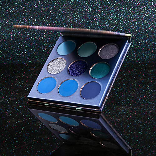 Docolor Y0912-2 Eyeshadow Palette 9 Colors Blue Eyeshadow Gemstone Shadow Palette Highly Pigmented Mattes Shimmers Naked Smokey Glitter Cream Colorful Powder Blendable Long Lasting Waterproof Makeup Palette thumb #6