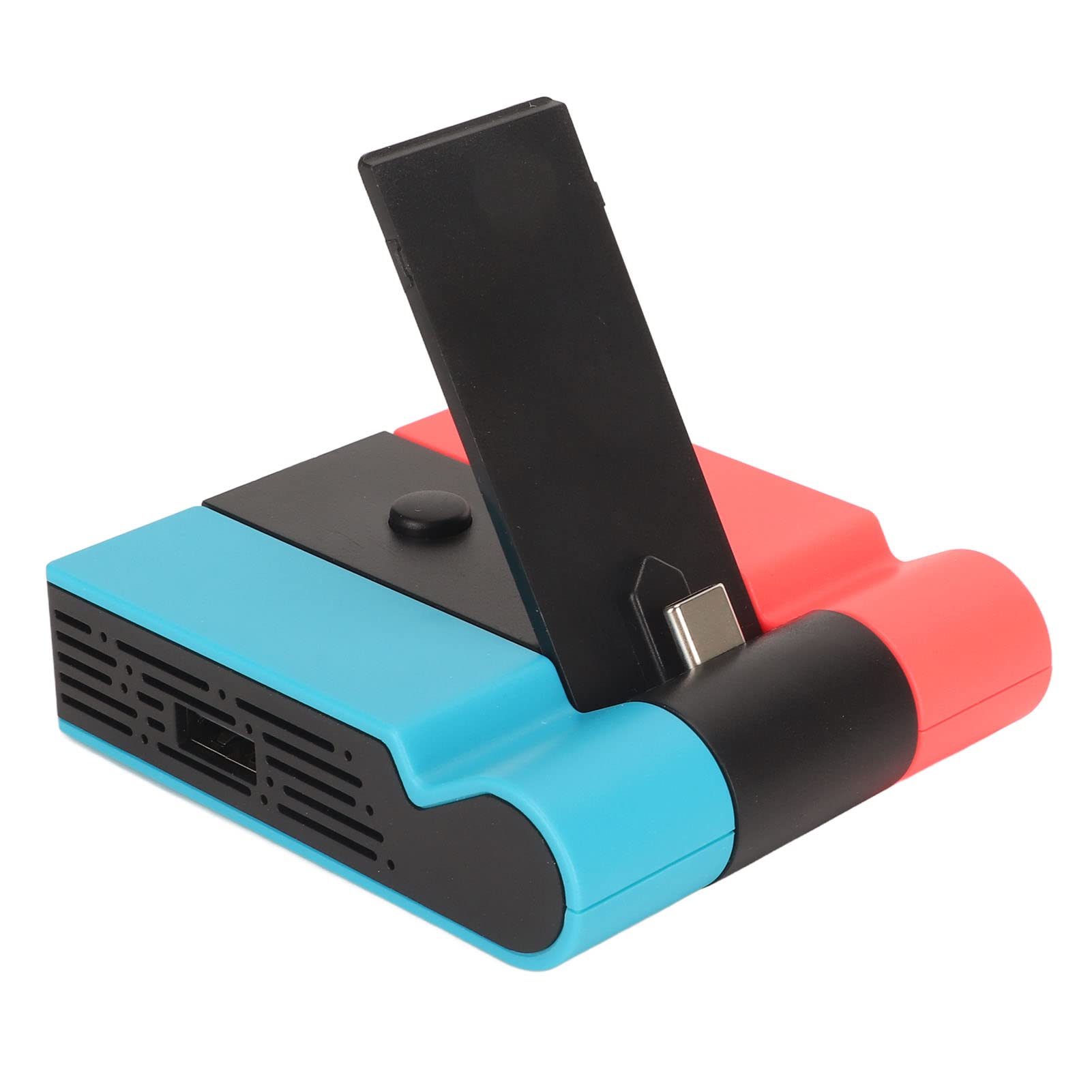 Przenośna stacja ładująca HDMI, stacja dokująca do telewizora do Nintendo Switch/OLED, z dodatkowym adapterem portu USB 3.0, podstawka ładująca (czerwono-niebieski)
