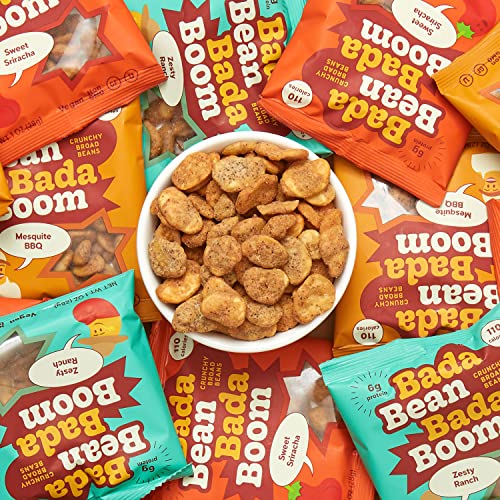 Enlightened Bada Bean Bada Boom - Plant-Based Protein, Gluten Free, Vegan, Crunchy Roasted Broad (Fava) Bean Snacks, 100 Calories per Serving, Saucy Box, 1 Oz (Pack of 24) - image 7