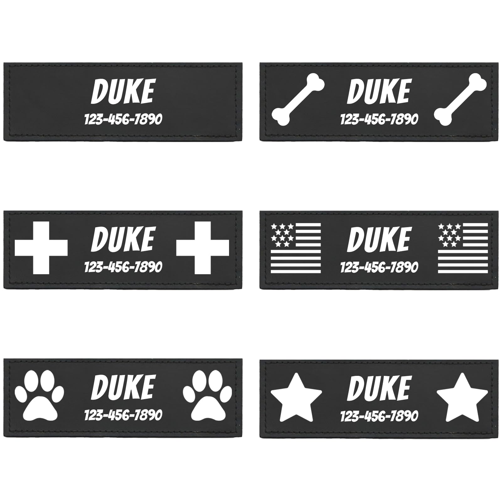 Customised Patches for Dog Harness - Vibrant Personalised Name Dog Patches for Harness - Bespoke Name Tag for K9 Tactical Vest (White, Small (4.3 * 1.2 Inches))