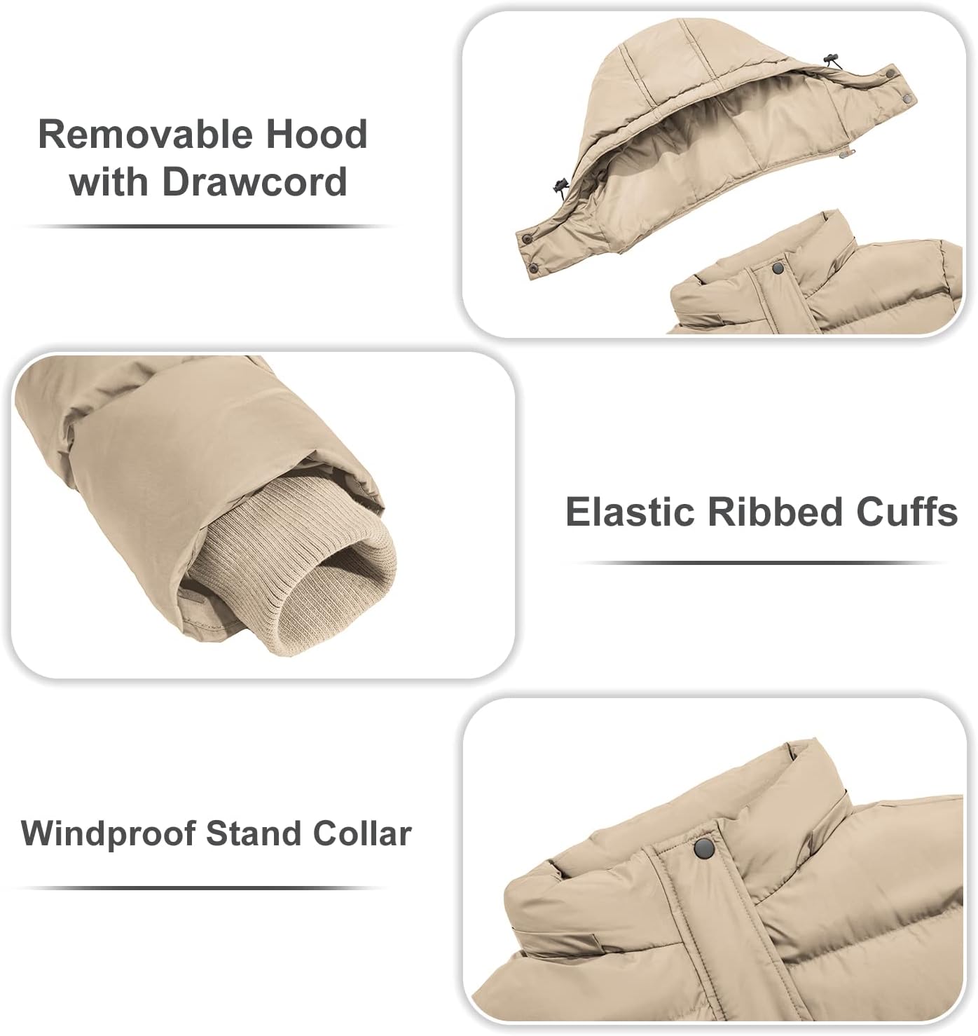 FARVALUE Women's Winter Coat Thicken Puffer Jacket Warm Bubble Coat with Removable Hood - Image 5