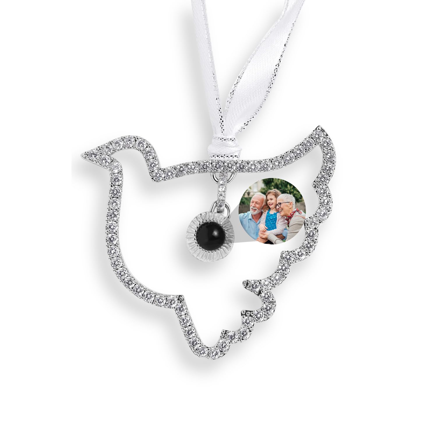 Custom Photo Ornament for Christmas Tree Personalised Decoration with Picture Inside Hanging Bird Projection Pendant 2026 New Home Decor for Xmas Party Memorial Gifts for Family โ image 1
