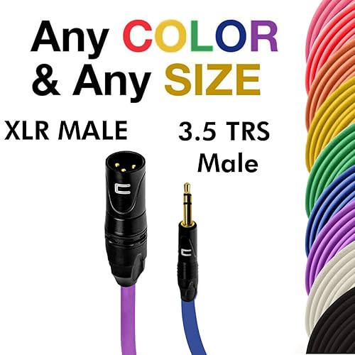 Miniatura 2 de Cable XLR equilibrado macho a TRS de 0.138 in - 75 pies negro - conector de micrófono profesional de 3 pines para altavoces alimentados, interfaz de