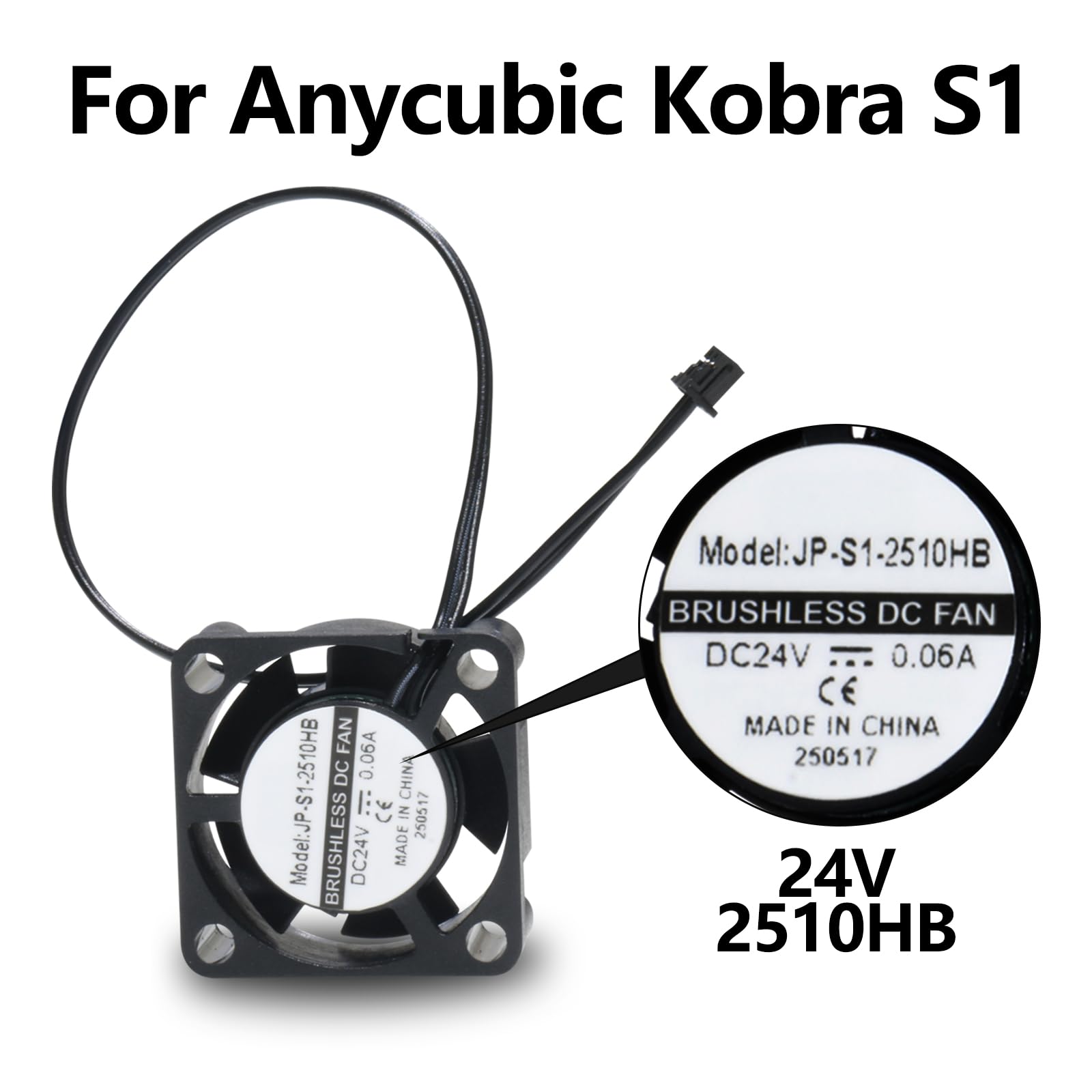 Kobra S1 Hotend cichy wentylator chłodzący 2510 do drukarki 3D Anycubic Kobra S1 Combo