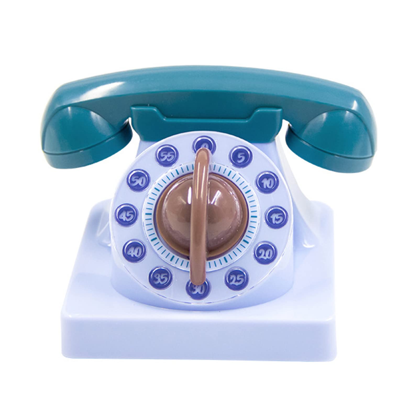 Cartoon Telephone Shaped Kitchen Timer Mechanical Wind Up 60 Minute Manual Cartoon Timer