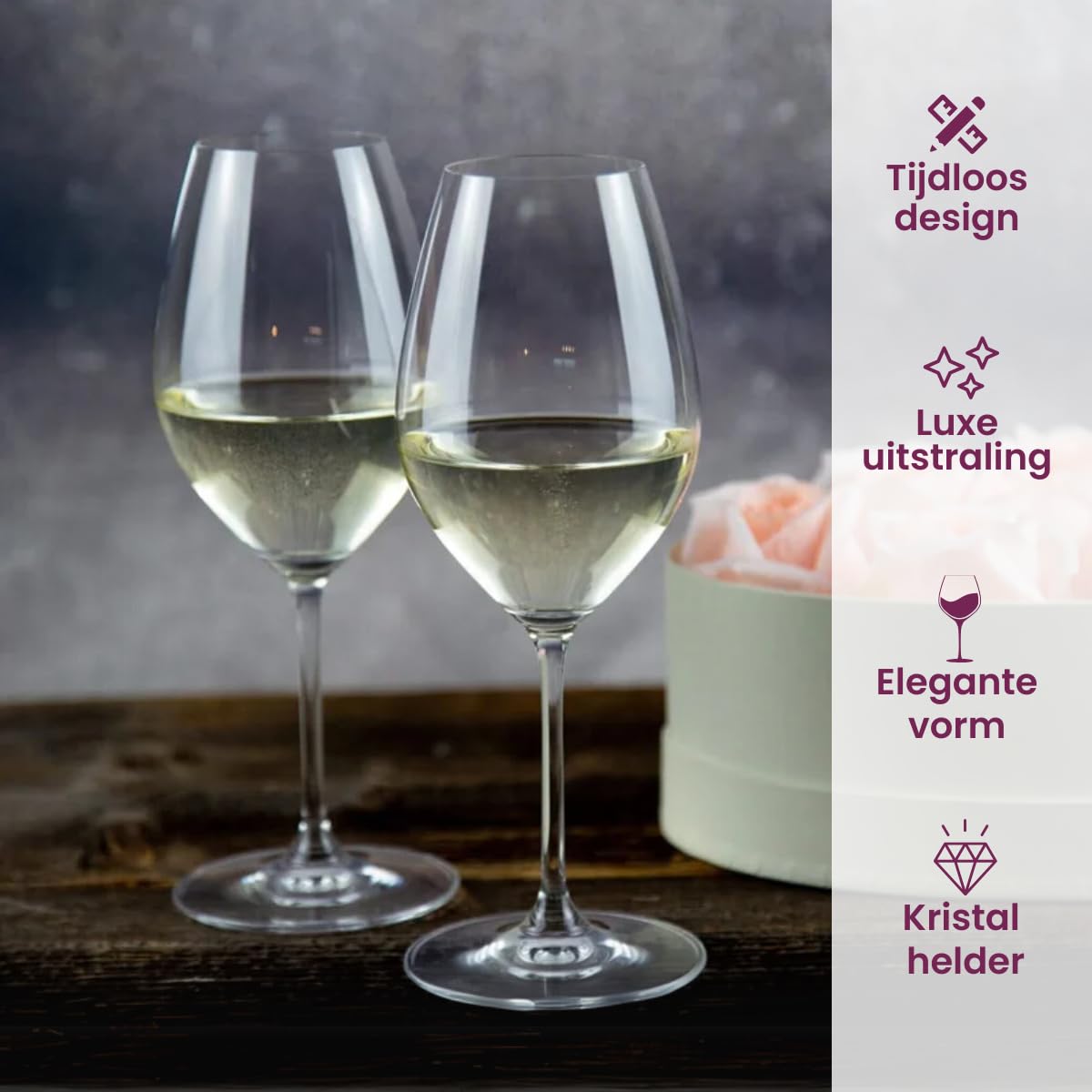 RIEDEL Weißweinglas-Set, Vorteilsset, 8-teilig, für Weißweine wie Chardonnay und Viognier, 350 ml, Kristallglas, Vinum, 7416/05