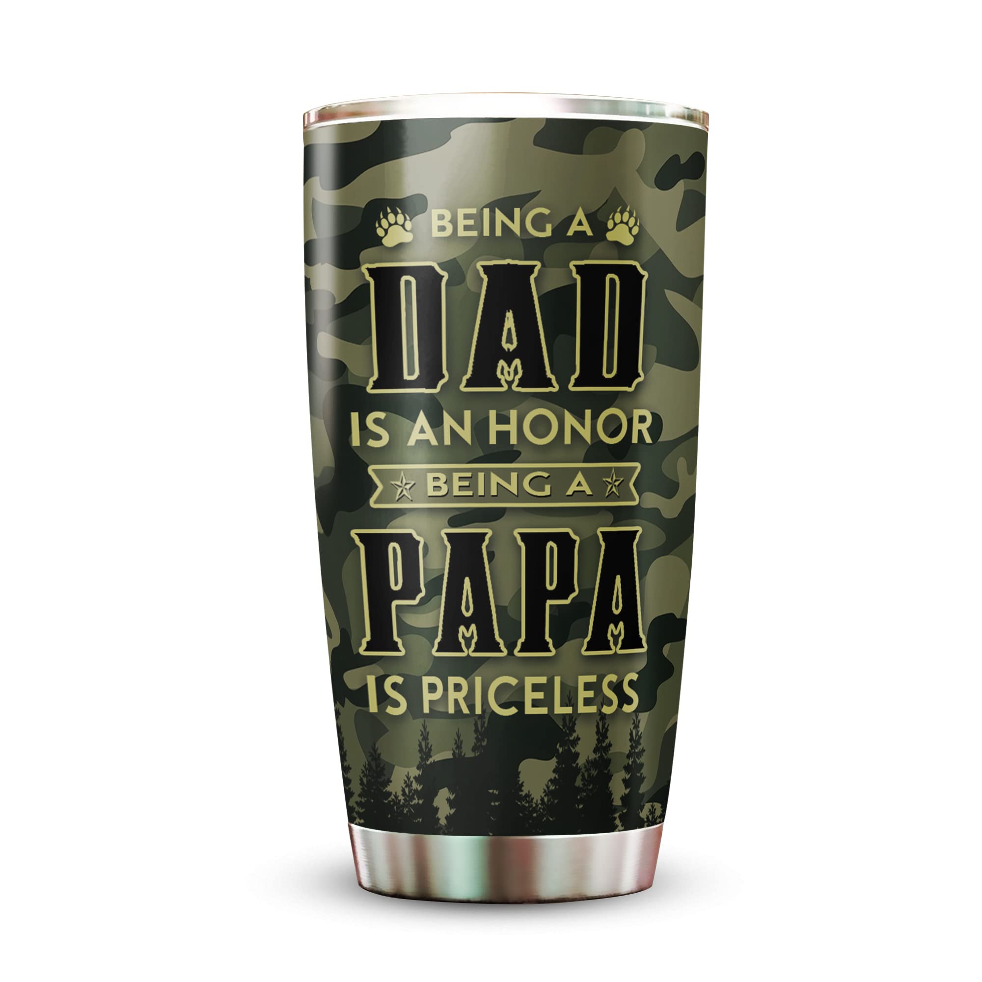 FamilyGater Best Gifts For Dad - Birthday Gifts For Dad From Daughter,Gifts From Son, Papa Bear Tumbler For Dad, American Flag Papa Tumbler, Funny Dad Cups Tumbler, Best Gifts For Dad, Dad Travel Mug