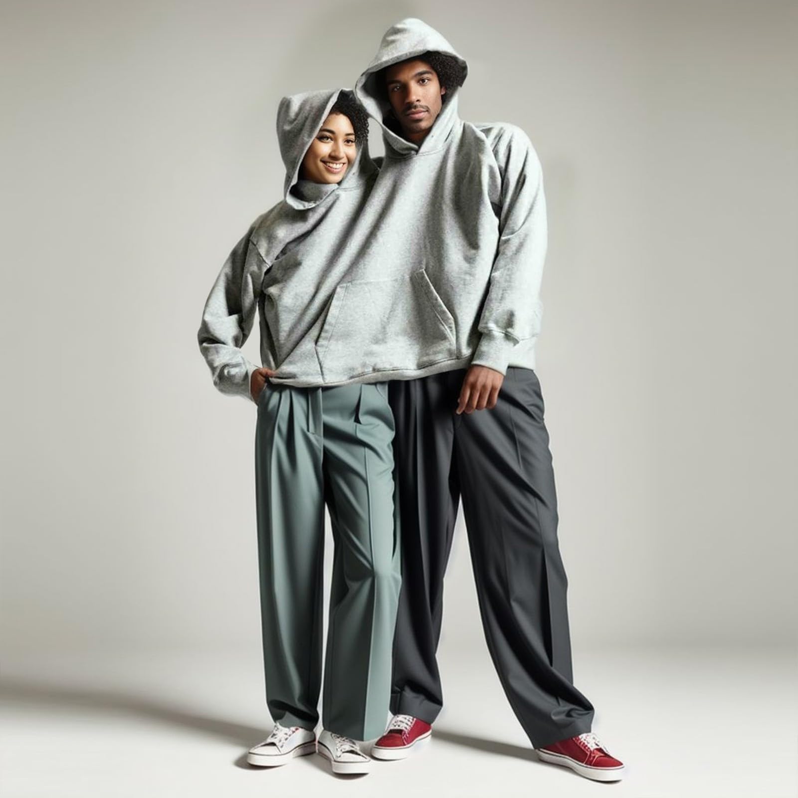 Générique Sweat à Capuche Femme Oversize Coton Doublé Polaire Sweatshirt Automne Douillet Pull Chaud Ample Molleton Cordon Poches Tendance Loungewear Basique A86