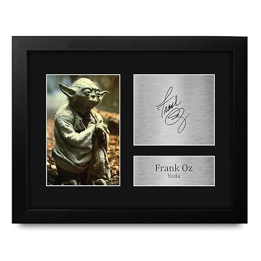 HWC Trading Frank Oz Gift USL Framed Signed Printed Autograph Star Wars Gifts Yoda Print Photo Picture Display - US Letter Size