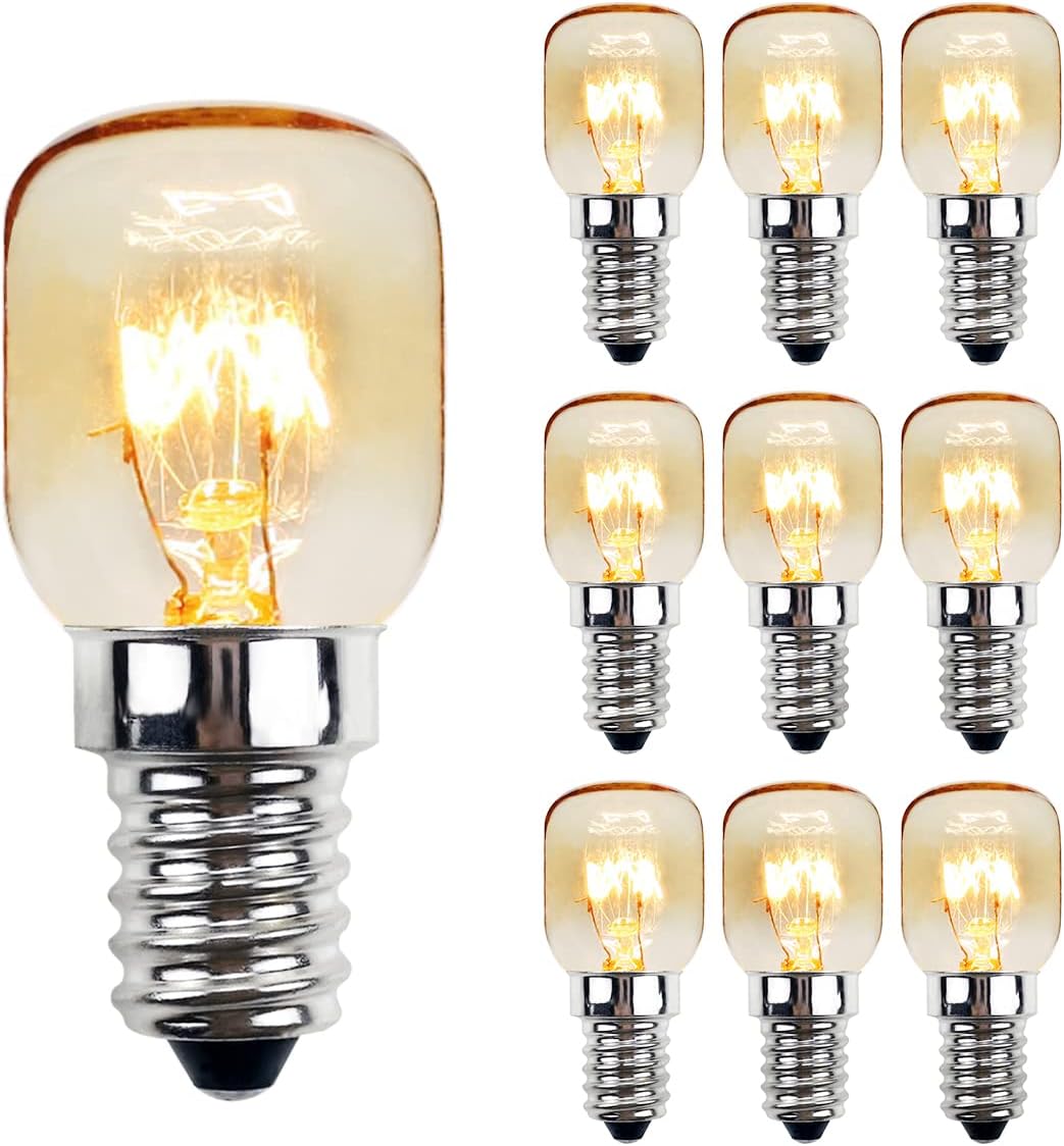 IBAMA Bulb01-10P, Standard, 10Pack Reliable Electrical Glow 15W Himalayan With E14 Base Rock Salt Lamp Bulbs For Lamps Refrigerator Fridge Light Bulb, White