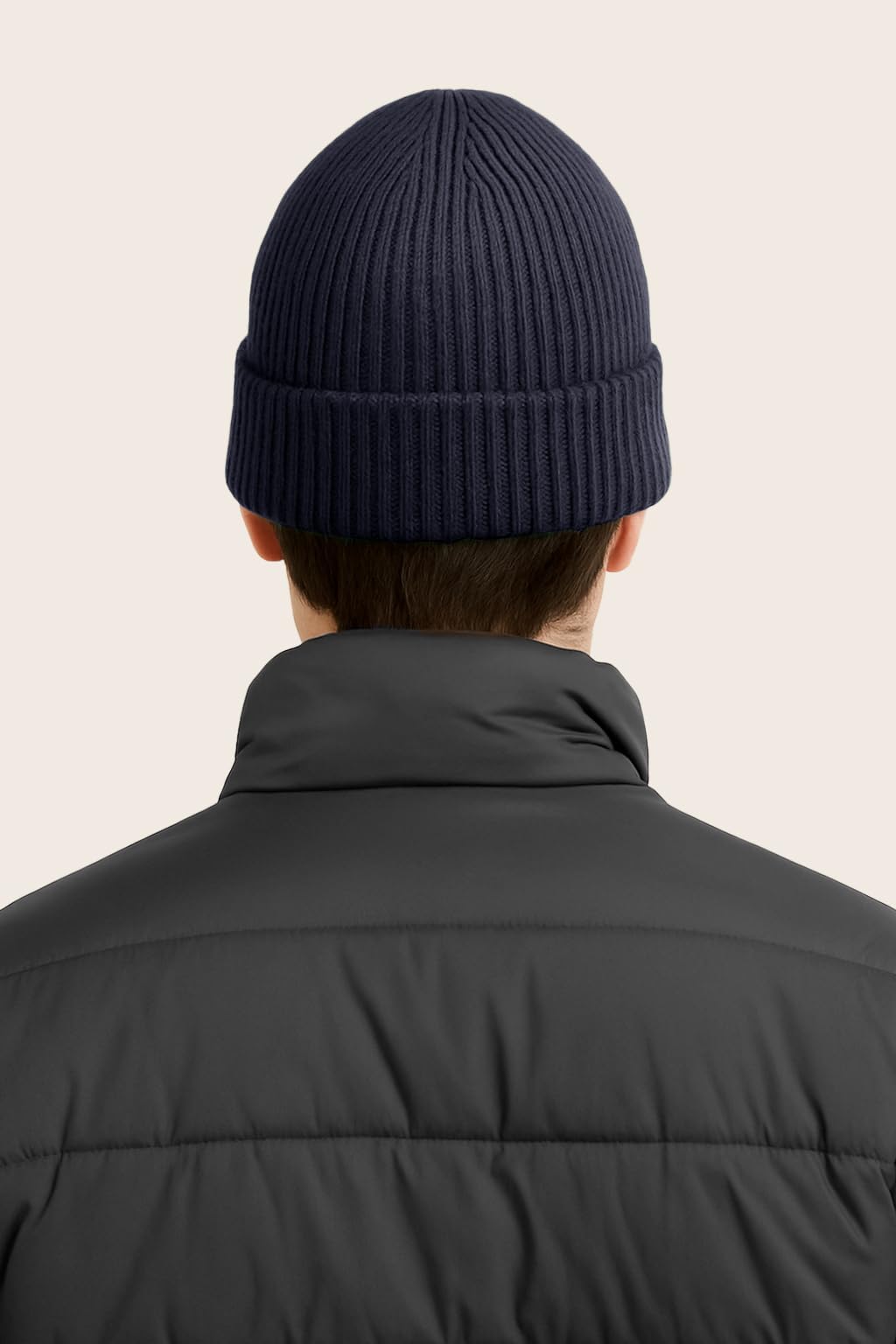 Berretto in Maglia al 100% in Lana con Risvolto - Cappello a Coste 1X1 - Made in Italy - Prodotto Artigianale - Uomo/Donna