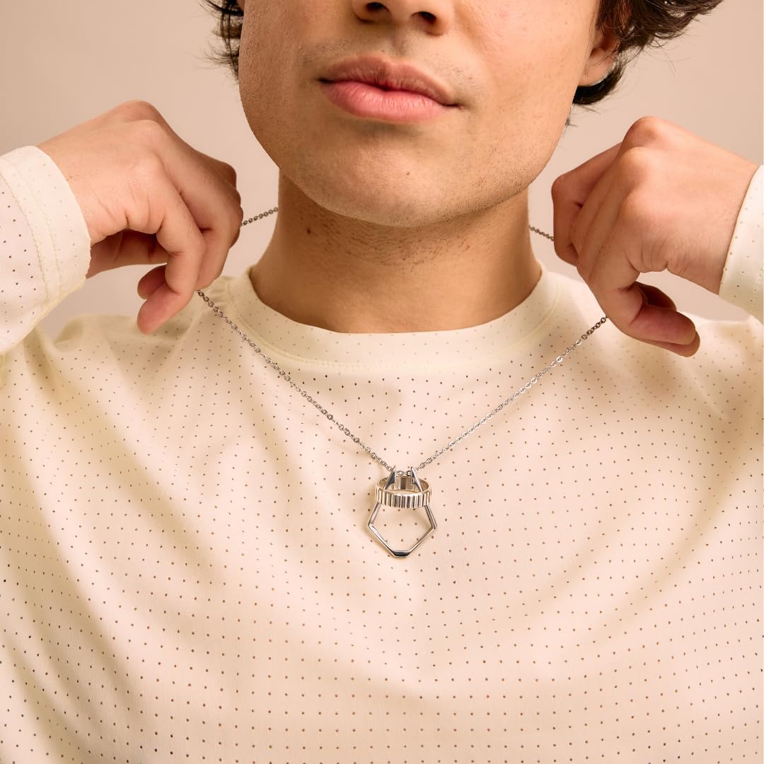 Pixie Wing Zenith Ring Keeper Necklace, Men's Ring Holder (17.7" chain with 4'' extender)