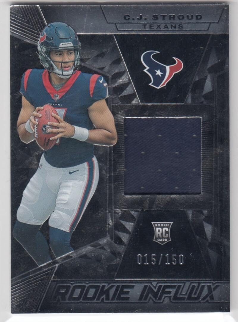 Football Trading Card NFL 2023 Panini Black Rookie Influx Memorabilia #7 C.J. Stroud NM Near Mint MEM 15/150 Texans