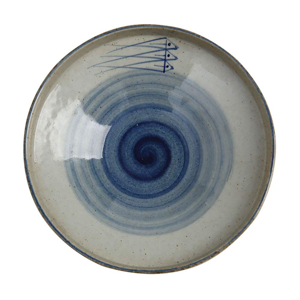 2 Miski Do Sałatki, Retro, Ceramiczne, Wysokie, Ręcznie Malowane, Niebiesko-Białe, Z Falistą Nicią, Zastawa Stołowa