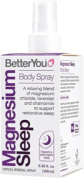 BetterYou Magnesium Muscle Body Spray - Relaxing Topical Magnesium and Essential Oil Spray - Lavender and Chamomile - Promotes Better Sleep - 3.38 oz