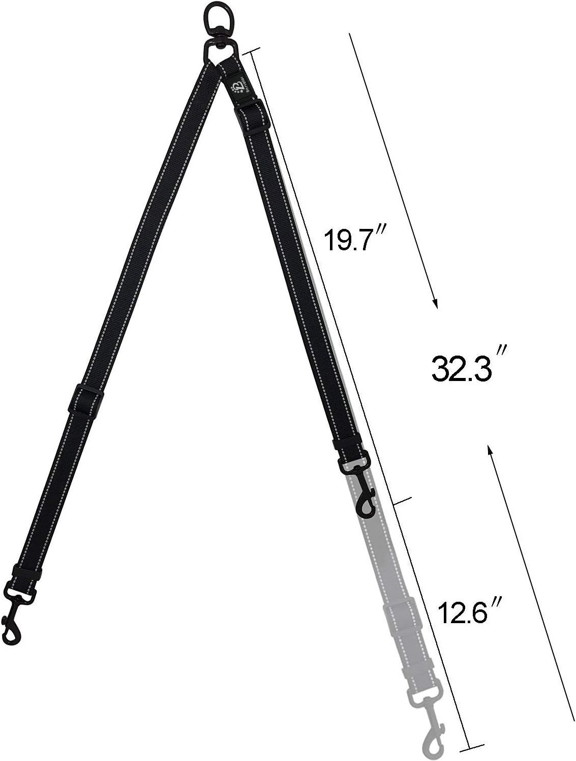 Tacobear Dog Leash Coupler No Tangle Double Dog Dual Adjustable Splitter Lead Trainer Leash for Two Dogs Better for 10 lbs+