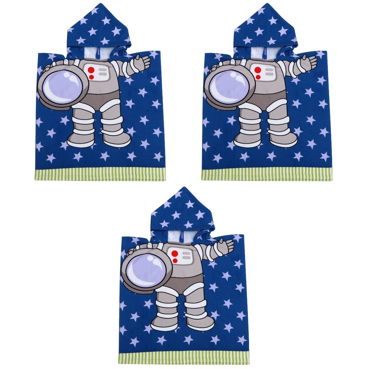 PRETYZOOM 3 Pièces Cape pour Enfants Serviettes pour Bébé Fille Serviette Poncho pour Enfants Serviettes De Bain pour Tout-Petits Peignoir Bébé Manteau à Capuche Polyester (Polyester) Blue