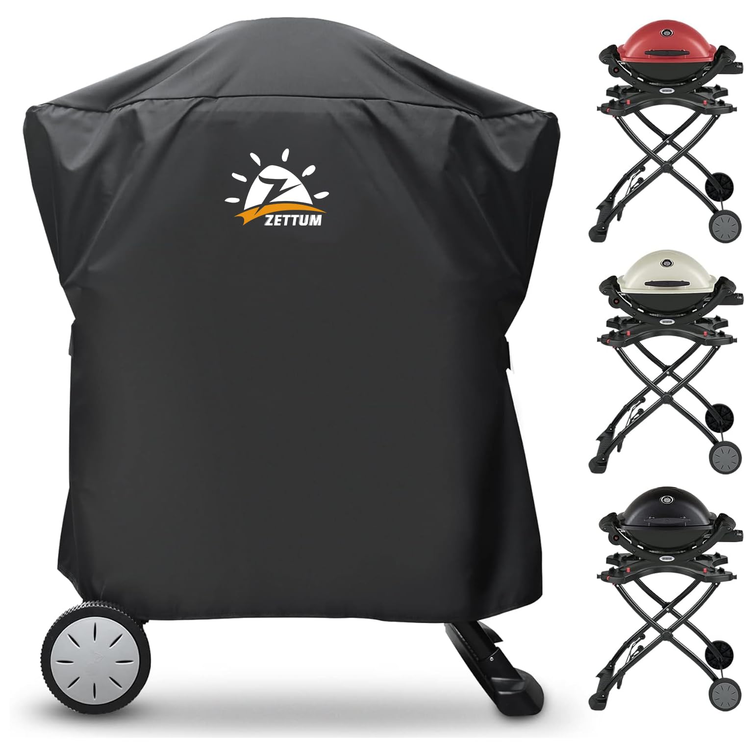Copertura Weber Per Barbecue Q1000/Q2000 Con Stand - Impermeabile, Traspirante E Resistente Ai UV, Con Chiusura In Velcro - Foto 6