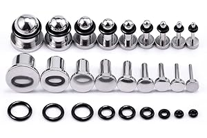 18PCS Surgical Stainless Steel Single Flare Glass Plugs Stretching Kit