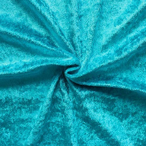 Sky - Blue Crushed Velvet Fabric