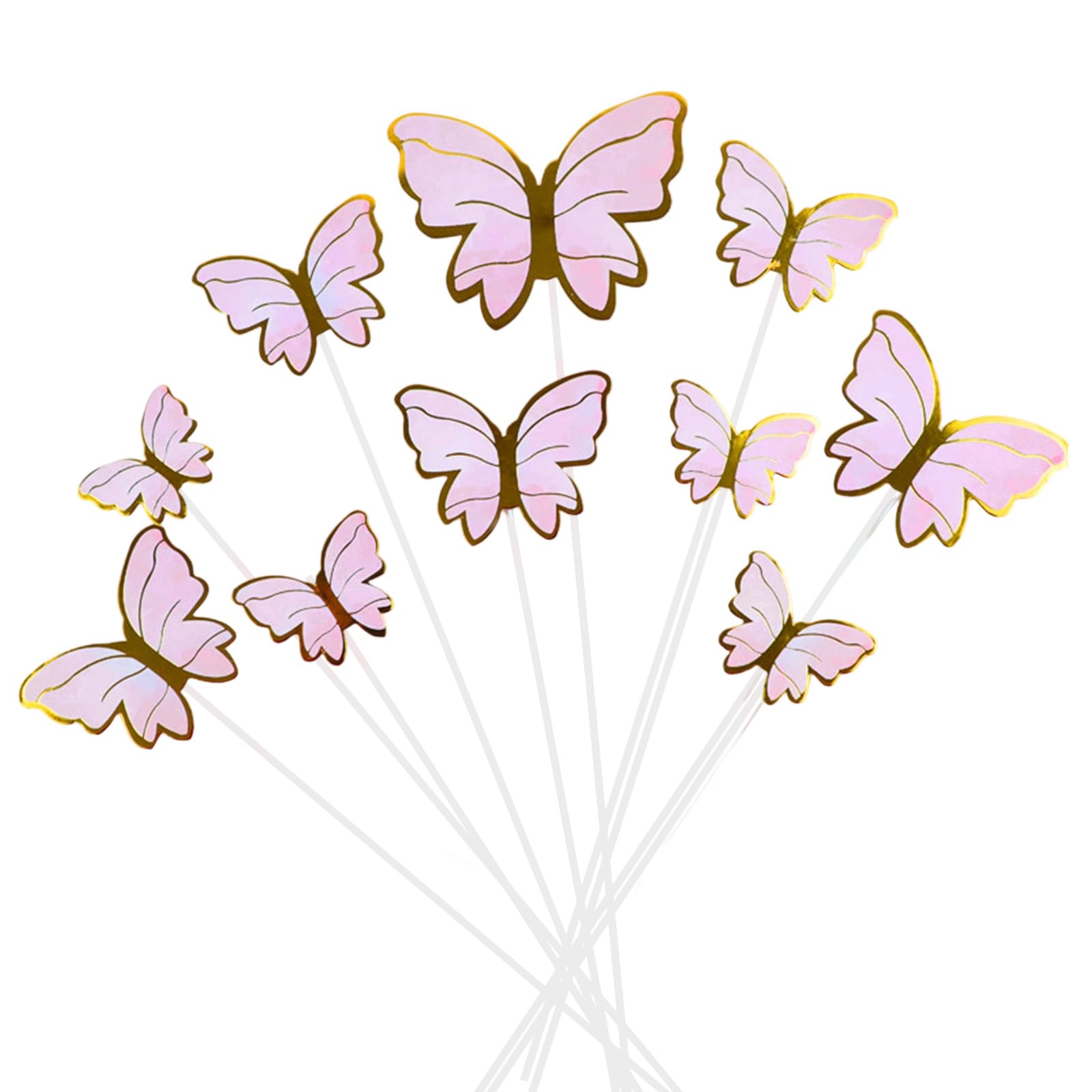 Kalttoy Cake Toppers Set of 10 Food Grade Paper Baking Decorations Perfect for Dessert Birthday Party Butterfly Cake Decorations