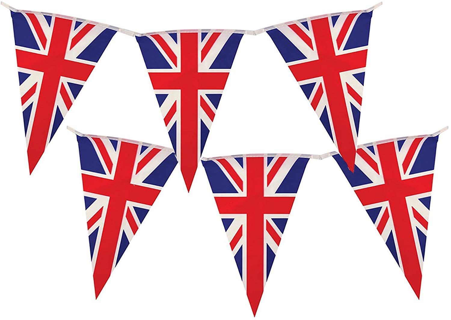 SHATCHI 10m/33ft Long Union Jack Bunting Banner with 25 Triangle Flags Sports Royal Events Street Party Decorations Pub BBQ Great Britain Support