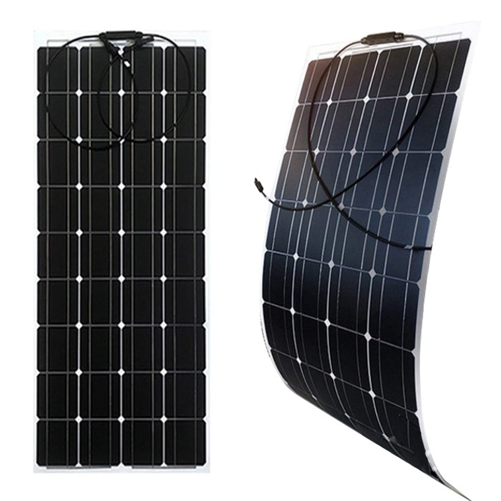 Panneau Solaire Souple, Solaire Souple, Solaire Flexible Module, 12V Haute Efficacité Photovoltaïque Monocristallin pour Hors Réseau RV Maison Cabine Caravane Camping Car Bateaux Toits,150w