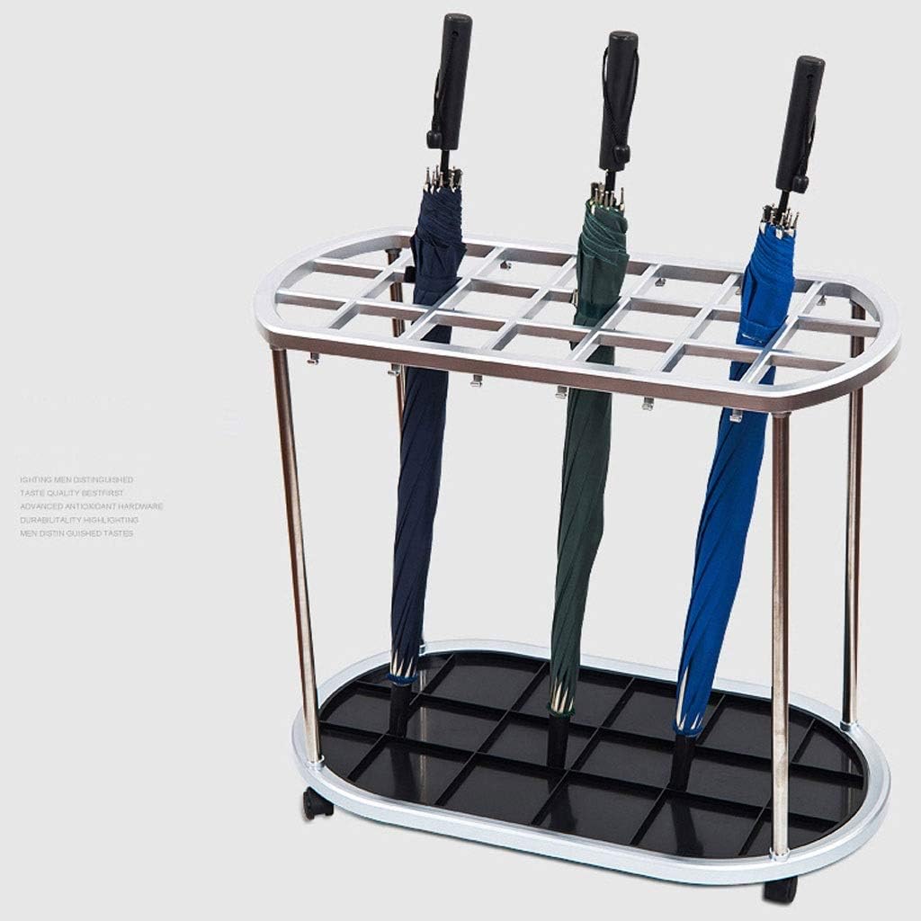 Umbrella Holder, Suitable for Commercial Use Steel Umbrella Stand with Drip Tray Long Short Umbrella Rack Umbrella and with Drip Tray and Hooks