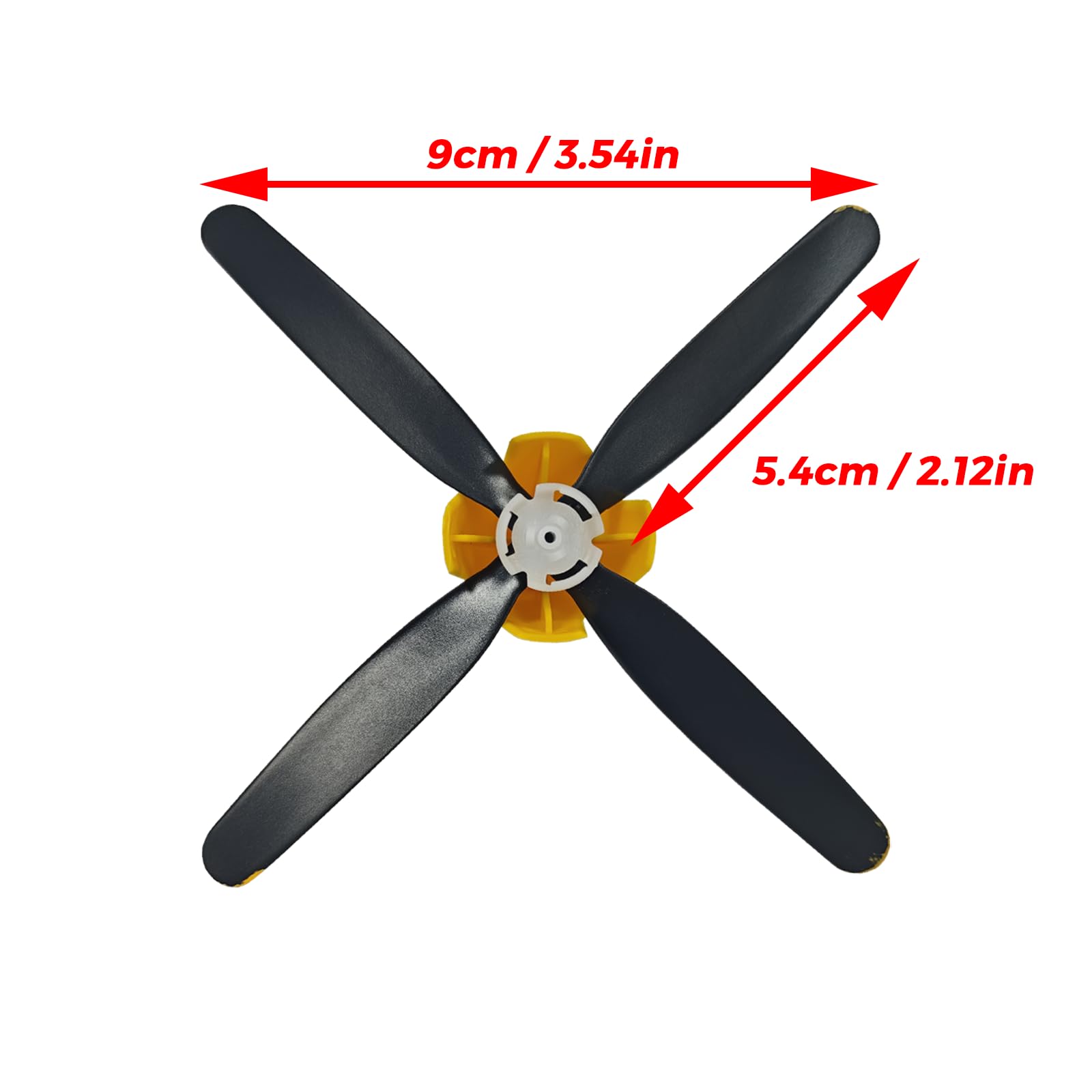 Lot de 3 hélices haute performance 4 lames de rechange pour avion RC sans balais 4 canaux P51D Mustang 500 mm Avec cône de nez en fibre de carbone, économiseur d'hélice