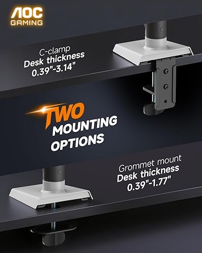 Miniatura 5 de AOC Soporte para monitor, brazo ajustable para monitor único para pantallas de 17 a 32 pulgadas, se adapta a 4.4 a 19.8 libras, gestión de cables,
