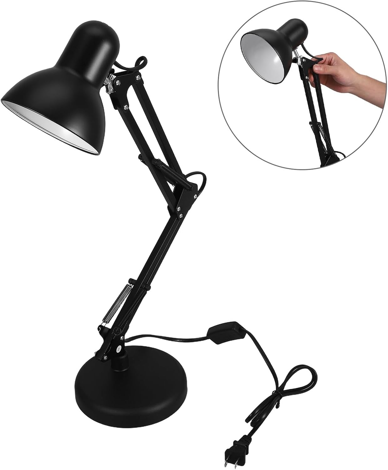 Adjustable Folding Desk Lamp for Clamp Base Ergonomic Study Light with DIY Brightness Levels for Reading Writing Screen Use Portable Space-Saving Design for Home Office School