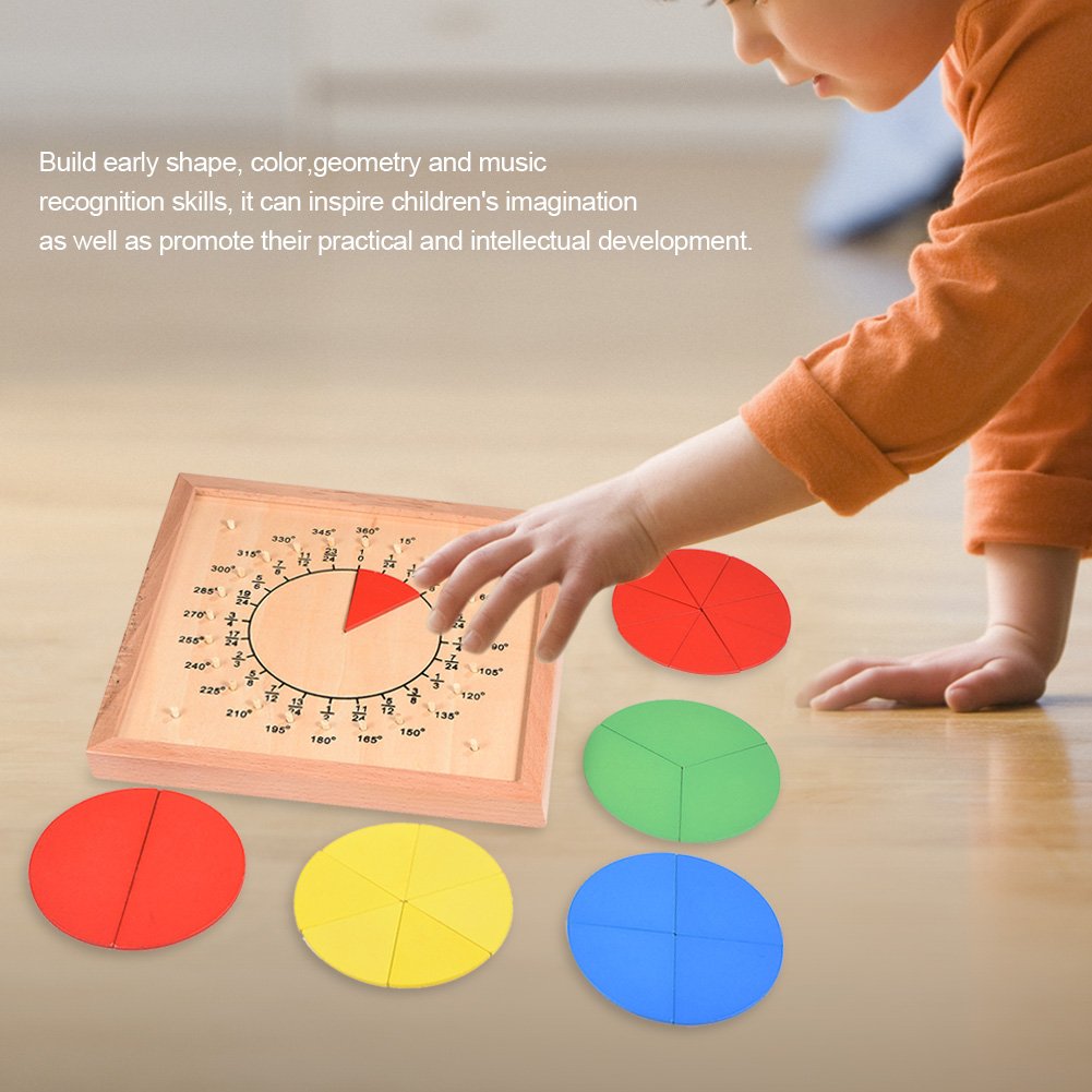 Kreatywna drewniana okrągła matematyka ułamkowa gra dla dzieci zabawki edukacyjne dla dzieci edukacyjny