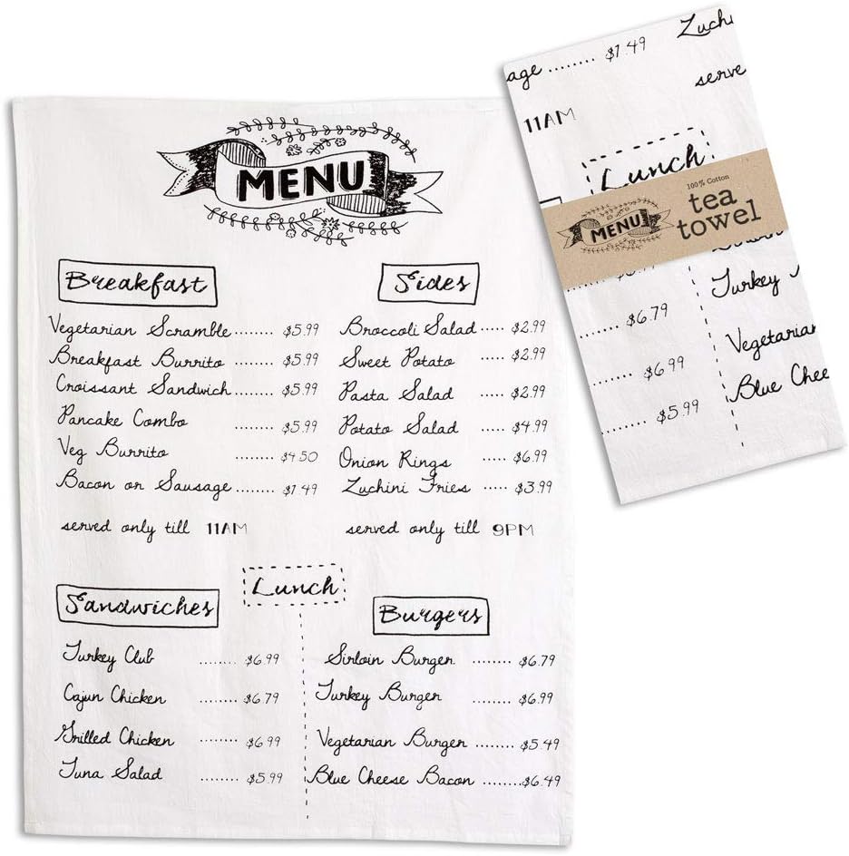 CTW Home Collection Menu Tea Towel