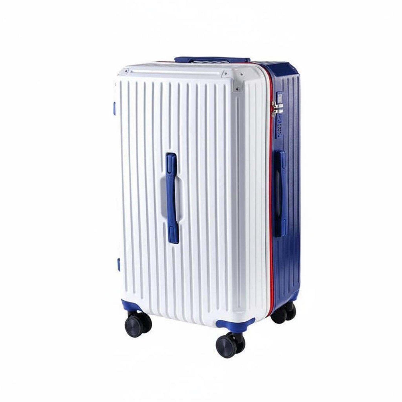 CALANDIS Trolley Travel Case Large Capacity Luggage with Rotating Wheels Suitcase with Rotating Wheels for Commuters, Students, Business Trip White-Blue 20 Inch-image-41