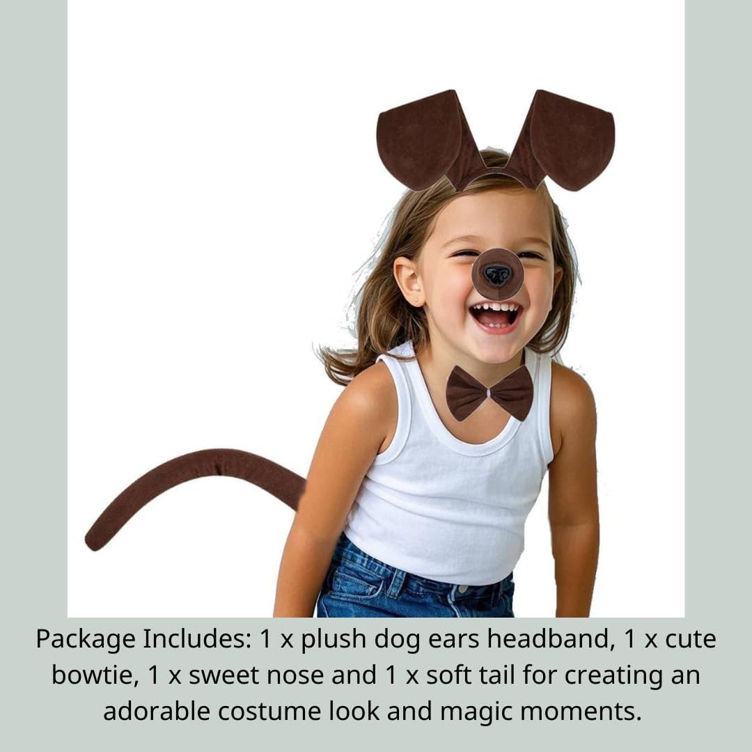 Kirei Sui Dachshund Puppy Dalmatian Dog Costume Ears Headband Bow Tie Tail Halloween Dress for Kids & Adults - Image 2