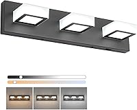 Vista 65 de Ralbay - Moderno accesorio de iluminación LED para tocador y baño, con 6 luces, de acrílico negro mate