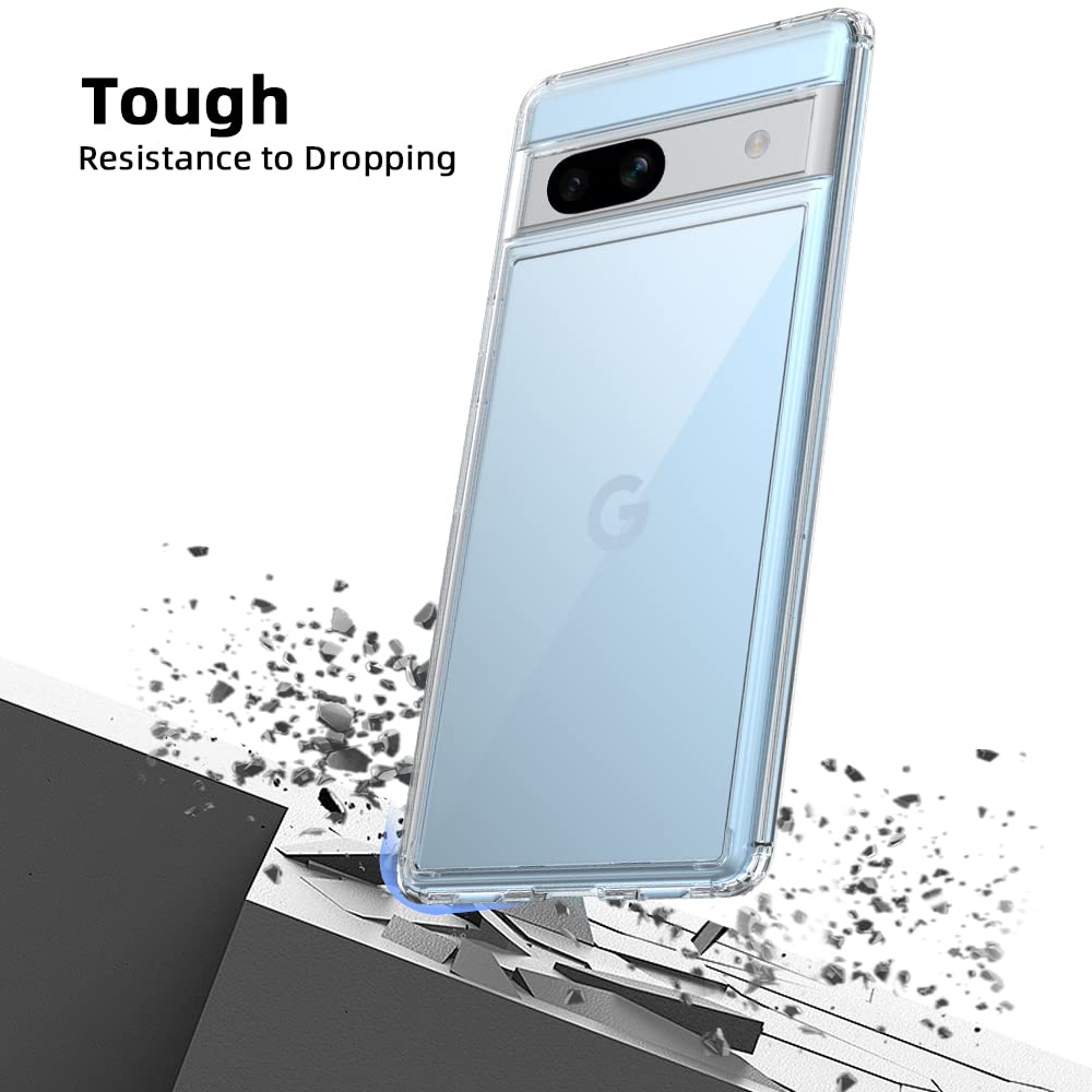 X-level Handyhülle Für Google Pixel 7A – Transparent, Stoßfest Mit Hartschale & Weichem Rahmen – Klare Sicht Aufs Design