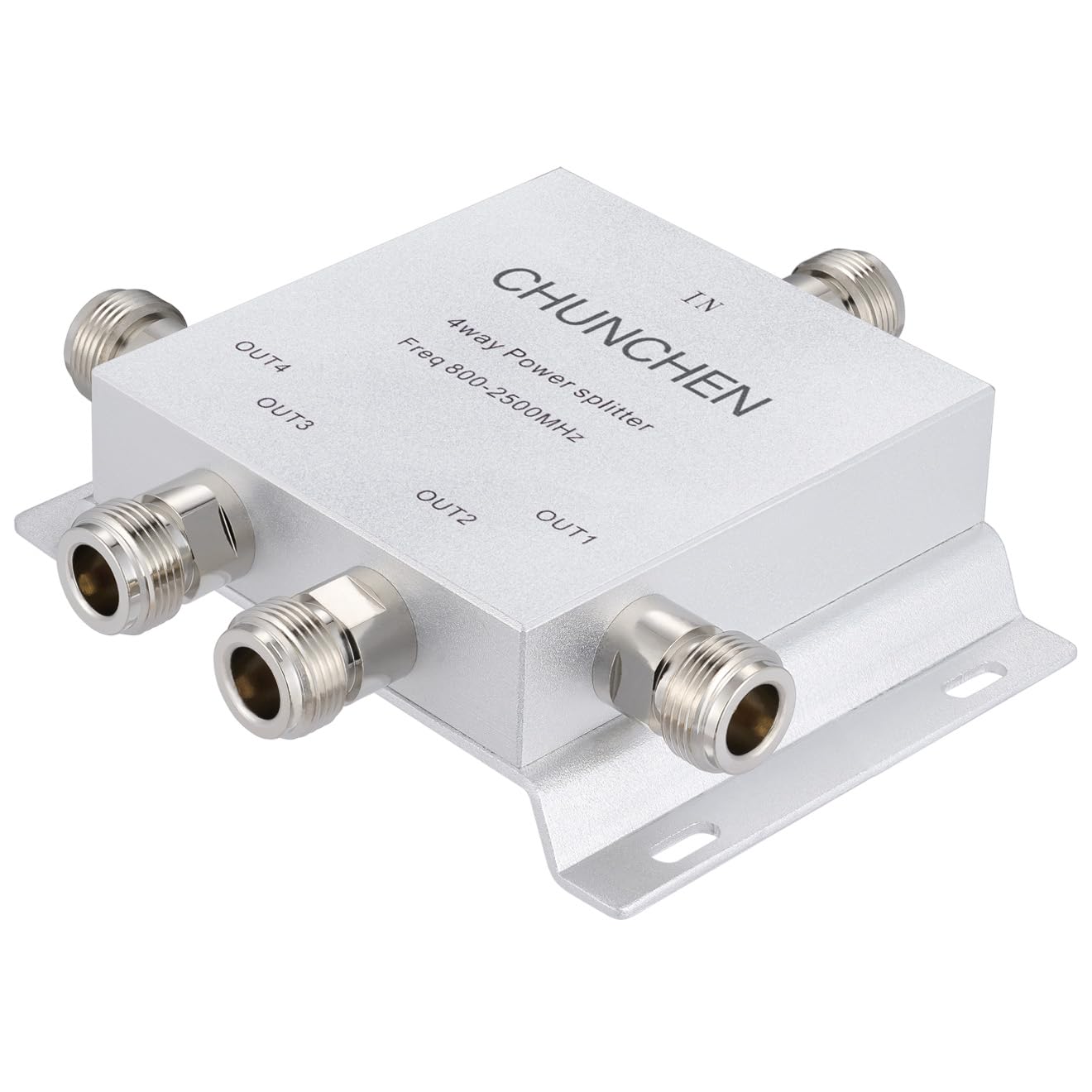 Conector N hembra de 4 vías, divisor de potencia de 50 ohmios, divisor de señal de 800 MHz-2500 MHz, divisor de señal de cable, 1 entrada y 4 salidas para cable de antena