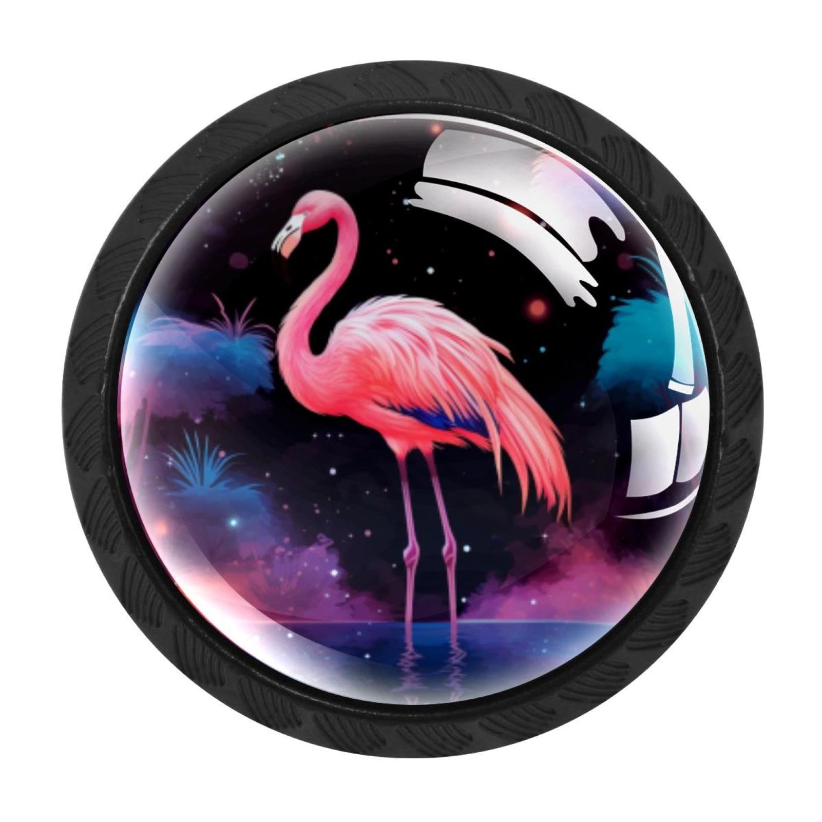Chenzzzz Multicolored 13 4 Pack Starry Flamingos Drawer Knob Cabinet Hardware